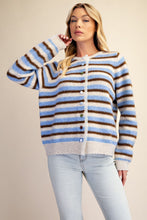 Easel Multi Color Striped Sweater Cardigan