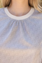 Voy Ribbed Knit Band Solid Faux Leather Top in Cream