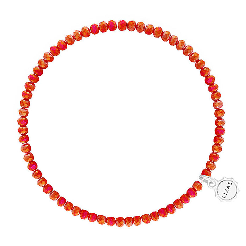 Lizas Fineville 3mm Crystal Bracelet- Grapefruit