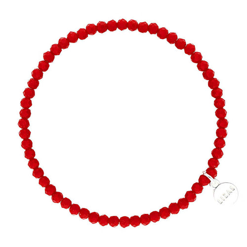 Lizas Fineville 3mm Crystal Bracelet- Rasberry