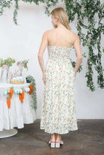 Floral Smocked Spaghetti Strap Midi Sundress