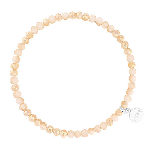 Lizas Knoxville 4mm Crystal Bracelet- Beige