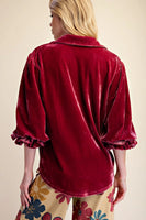 Emory Velvet Top in Wine
