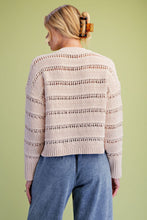 Easel Open Knitted Sweater Top in Natural