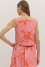 Entro Botanical print sleeveless square neck top