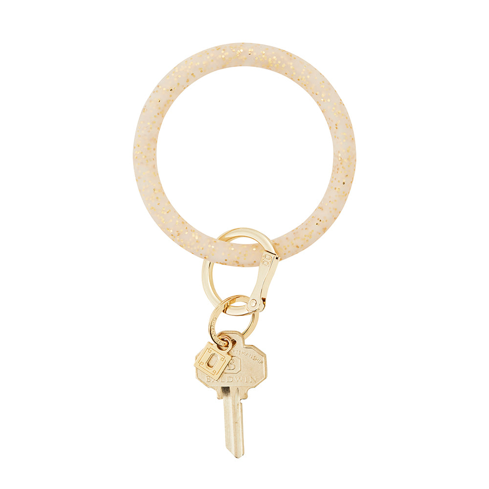 Big O Silicone Key Ring: Gold Confetti
