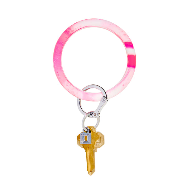 Big O Silicone Key Ring: Tickled Pink Marble