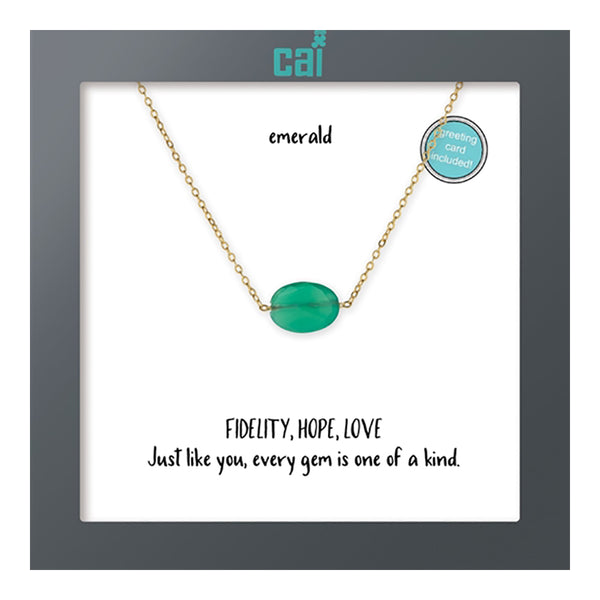 Single Gemstone Necklace Emerald