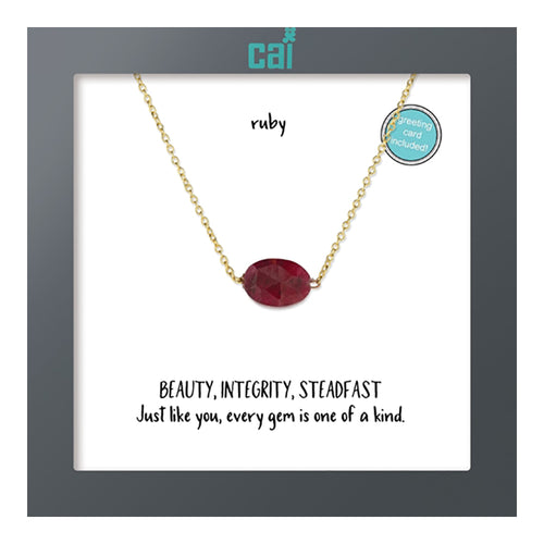 Single Gemstone Necklace Ruby