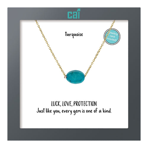 Single Gemstone Necklace Turquoise