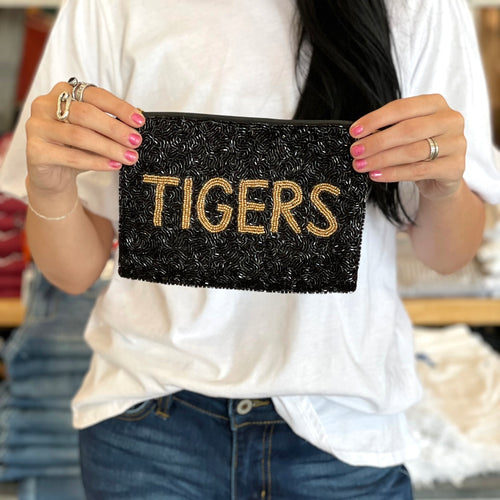 BA Tigers Beaded Pouch