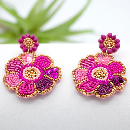 Hibiscus Earrings Pink
