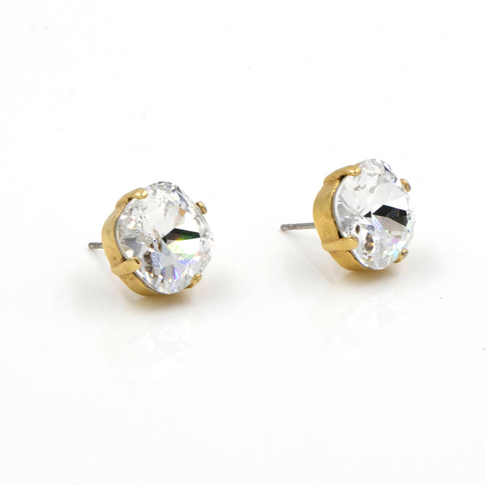 La Vie Parisienne Crystal Stud Earrings Gold