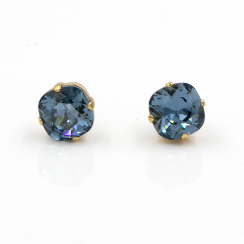 La Vie Parisienne Montana Sapphire Stud Earrings Gold