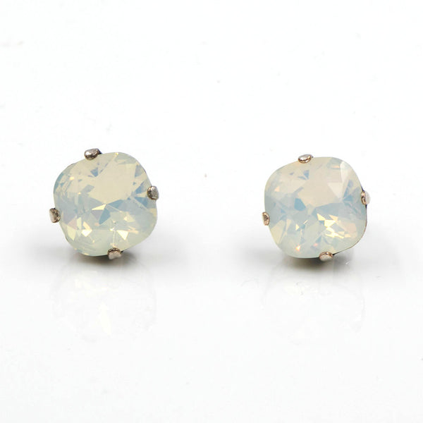 La Vie Parisienne White Opal Stud Earrings Silver