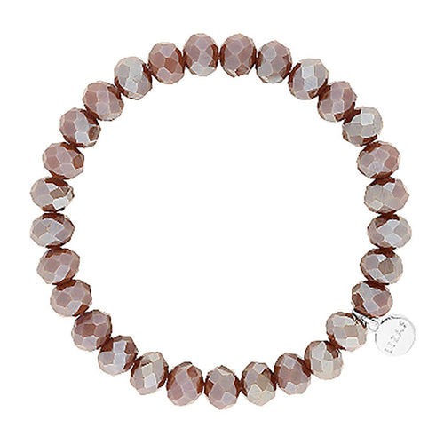 Lizas Clarksville 8mm Crystal Bracelet- Taupe
