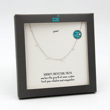 Gemstone Mini Dangle Necklace Pearl