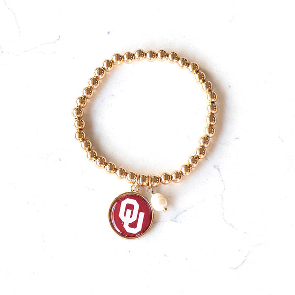 OU Classic Gold Bead Bracelet