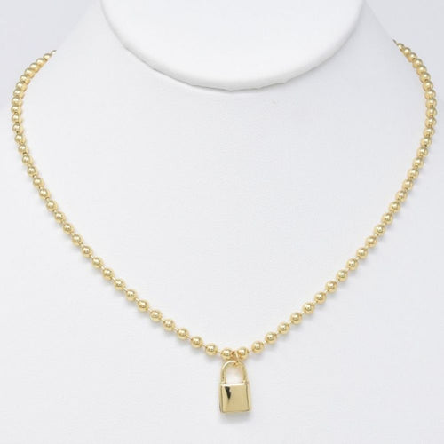 Lock it Up Necklace Gold